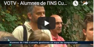 Alumnes de l'Institut Cumella transformen en compost els residus orgànics de dos menjadors escolars propers